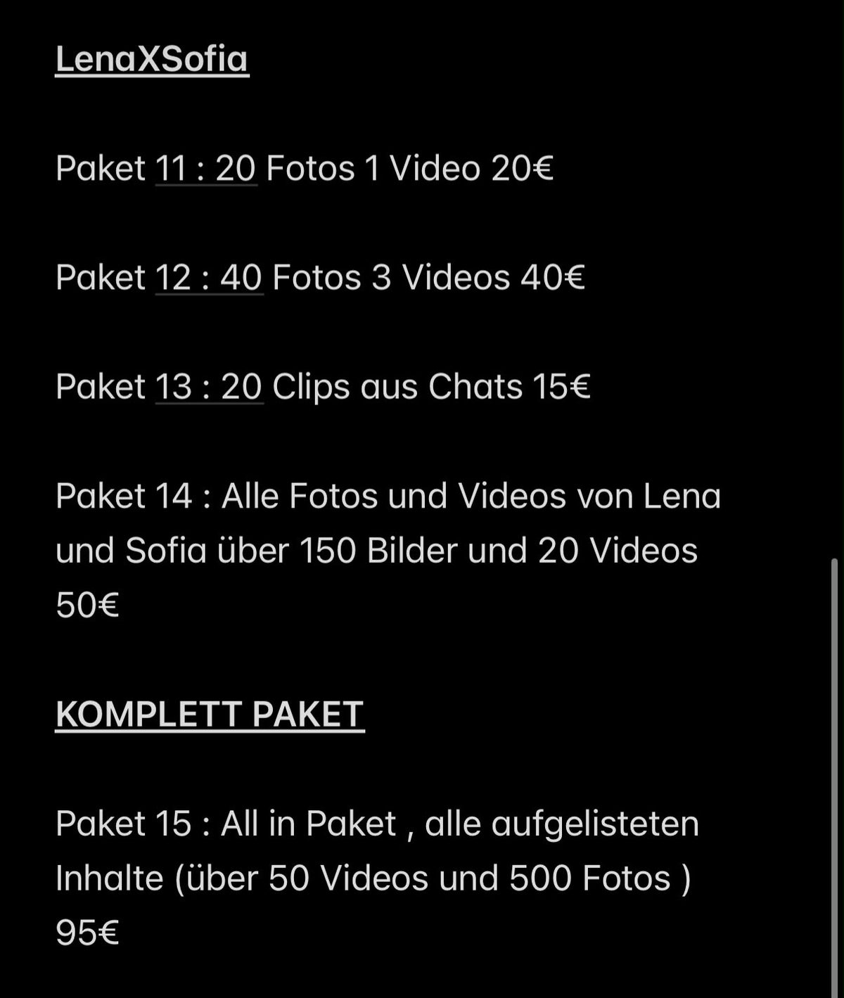 Übersicht / Vorschau Sofia & Freundin 🤍